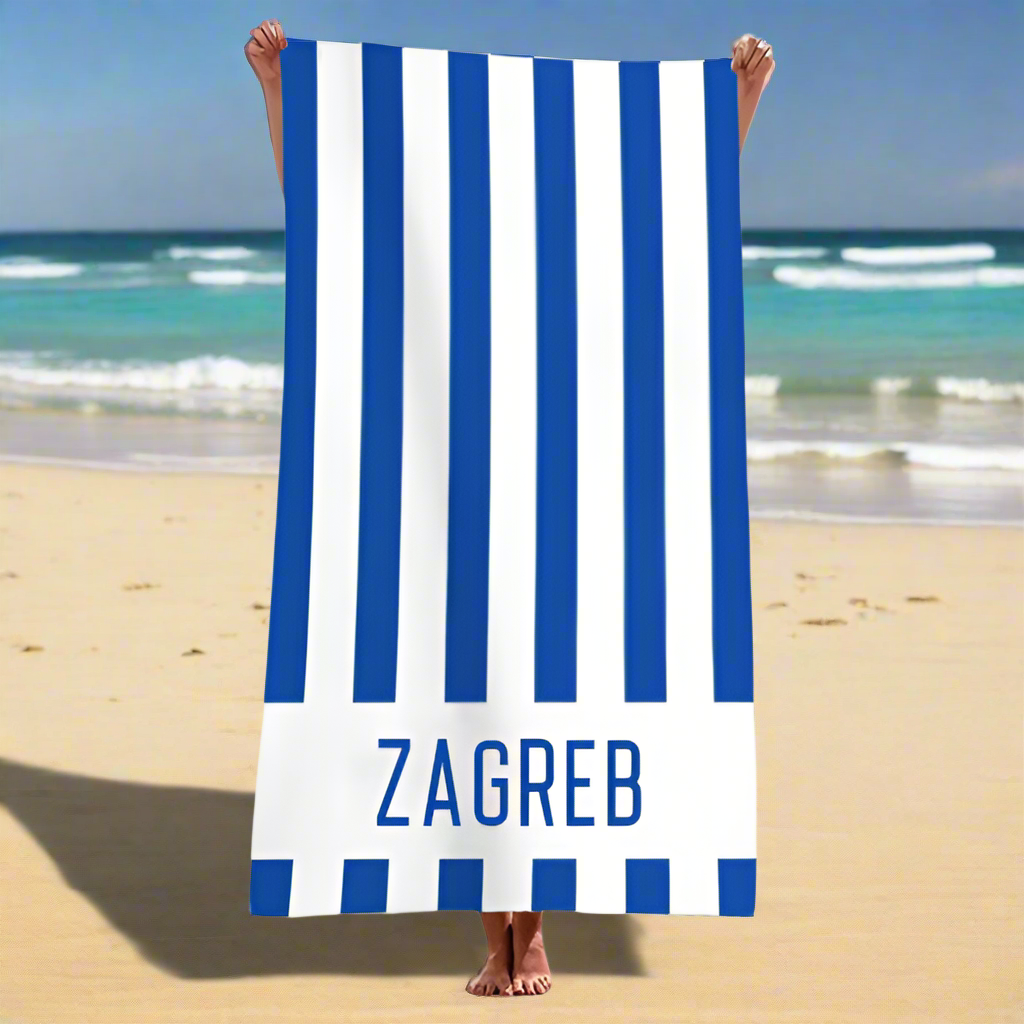 Zagreb Souvenir Beach Towel